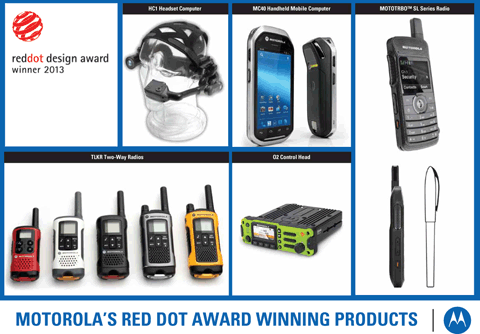 Motorola Solutions объявляет о получении пяти наград Red Dot Product Design Awards 2013